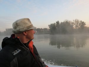 Donaudelta angeln im Morgennebel