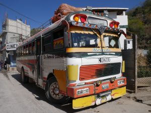 Chicken Bus in San Miguel Acatan Guatemala by Birgit Strauch Shiatsu & Bewusstseinscoaching